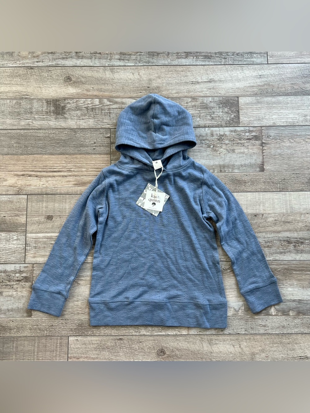 NWT Kate Quinn Organic Cotton Boue Pointelle Hooded Shirt Size 5